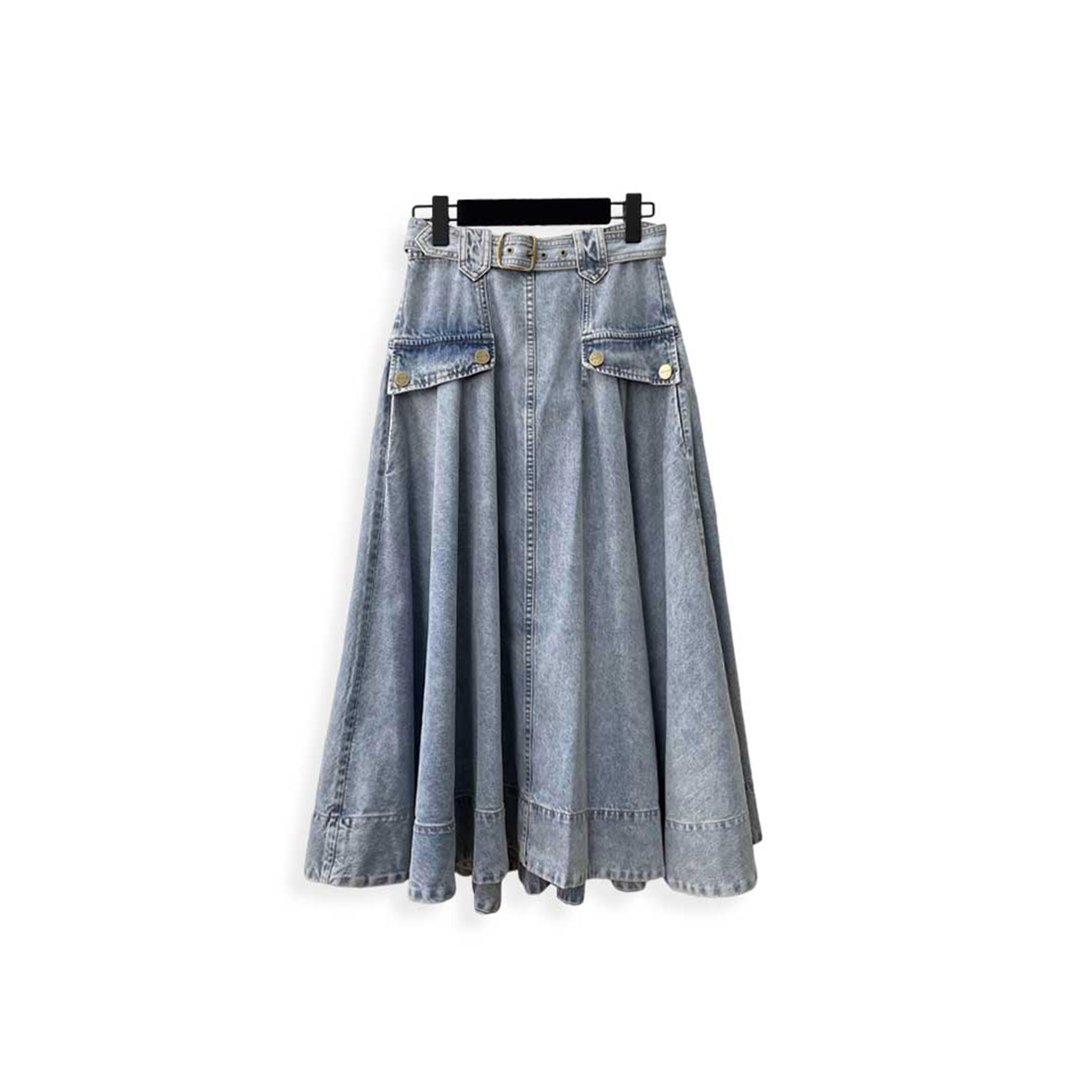 ZIMMERMANN DENIM UTILITY MIDI SKIRT 8637SS26R  